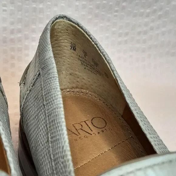 Franco Sarto Loafers Beige Women Size 7M Heeled Shoes IRENA Almond Pointed Toe - Picture 4 of 9